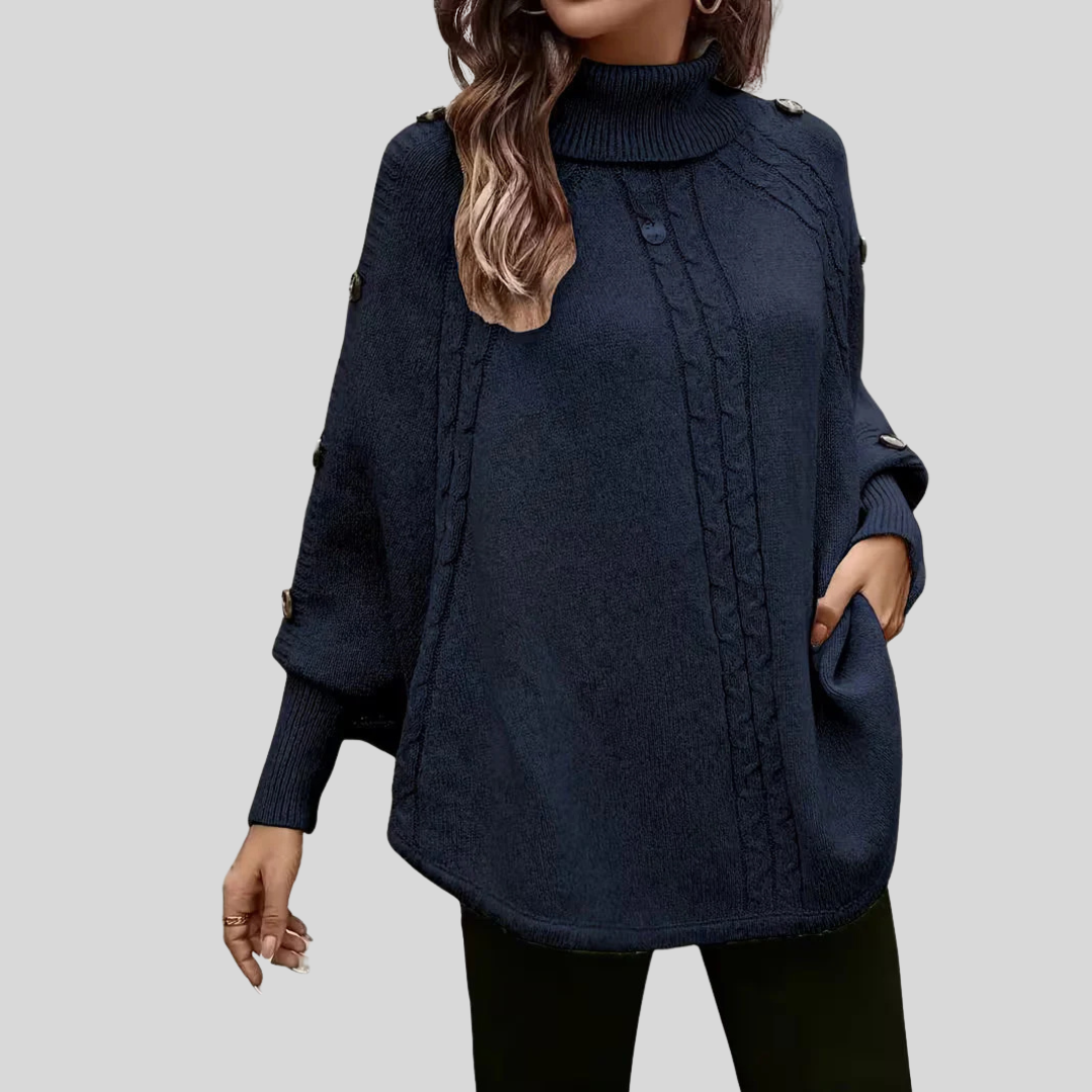VERA | Maglione Oversized a Collo Alto a Treccia per Donna