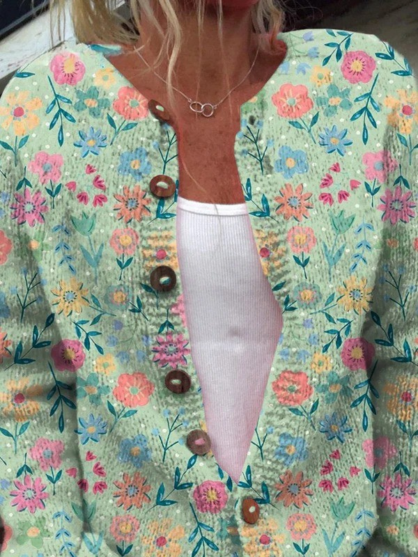 Foxfield™ | Cardigan vintage a fiori da donna