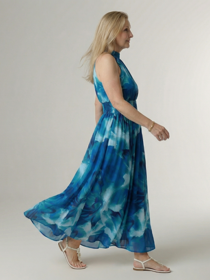 Sylin | Vestito midi con scollo all'americana arricciato