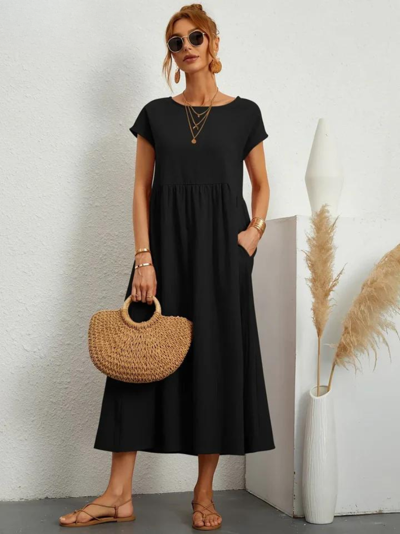 Anro™ | Abito essenziale in cotone e lino dallo stile elegante