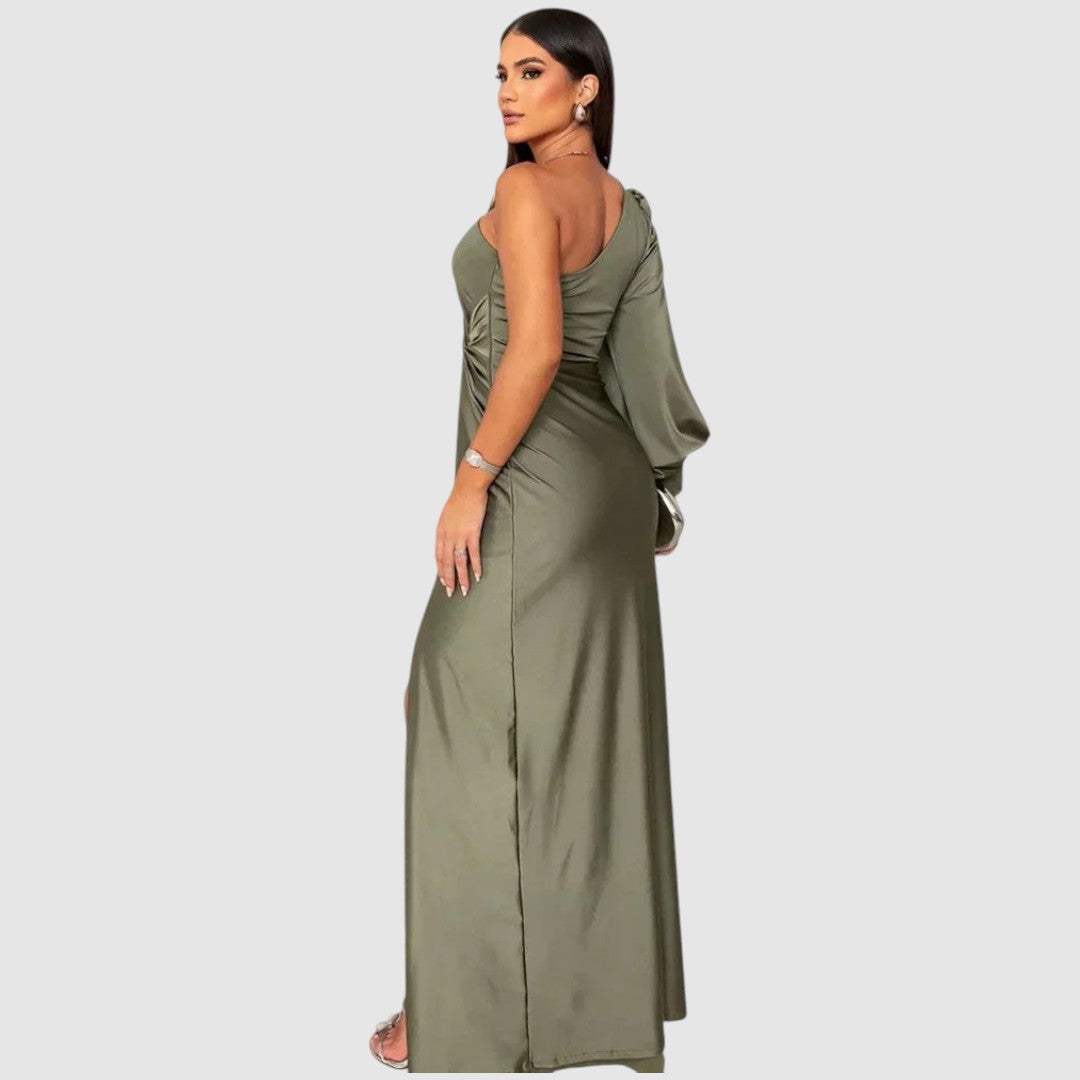 Meda - Elegante abito lungo monospalla
