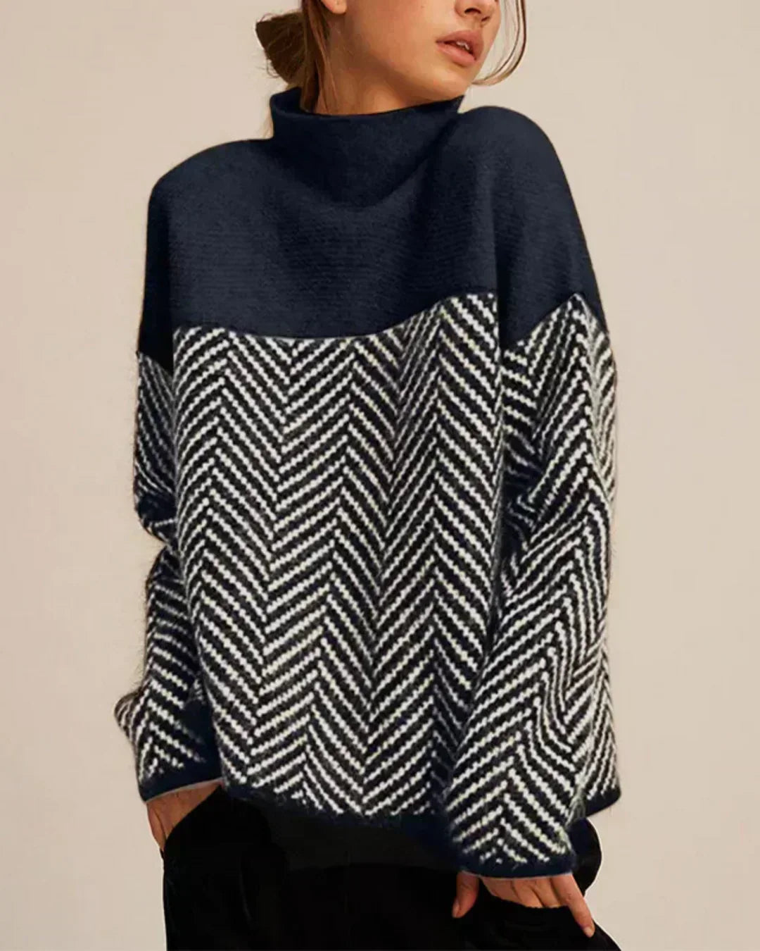 Clarisse - Maglione in Cotone con Collo Alto