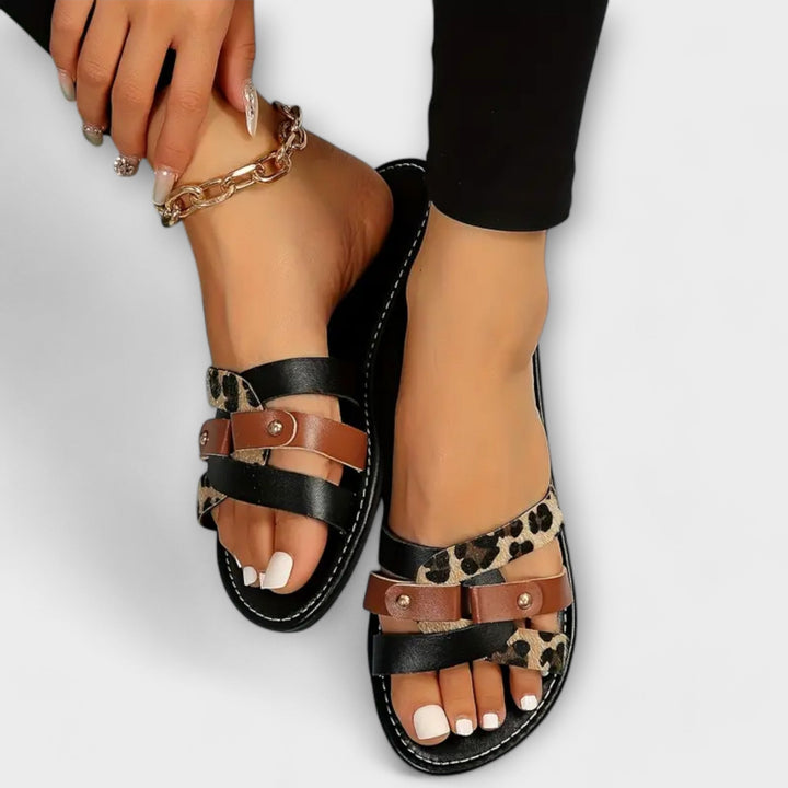 Jenevra - Sandali incrociati leopardati