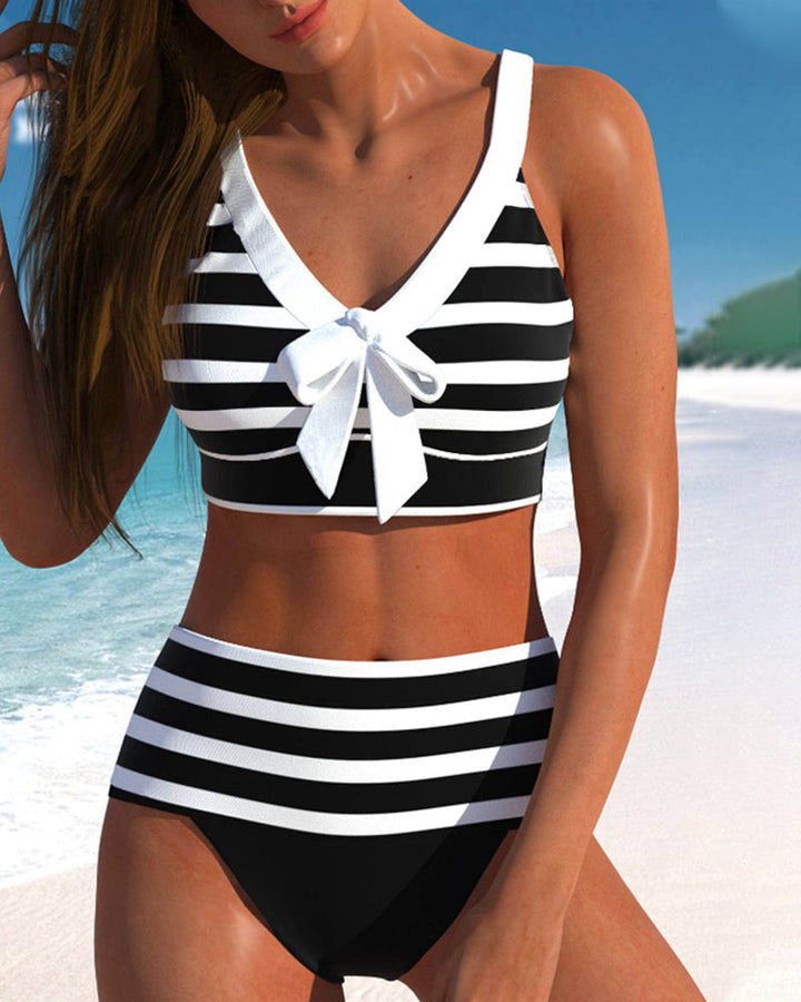 Horana™ | Bikini a righe a vita alta