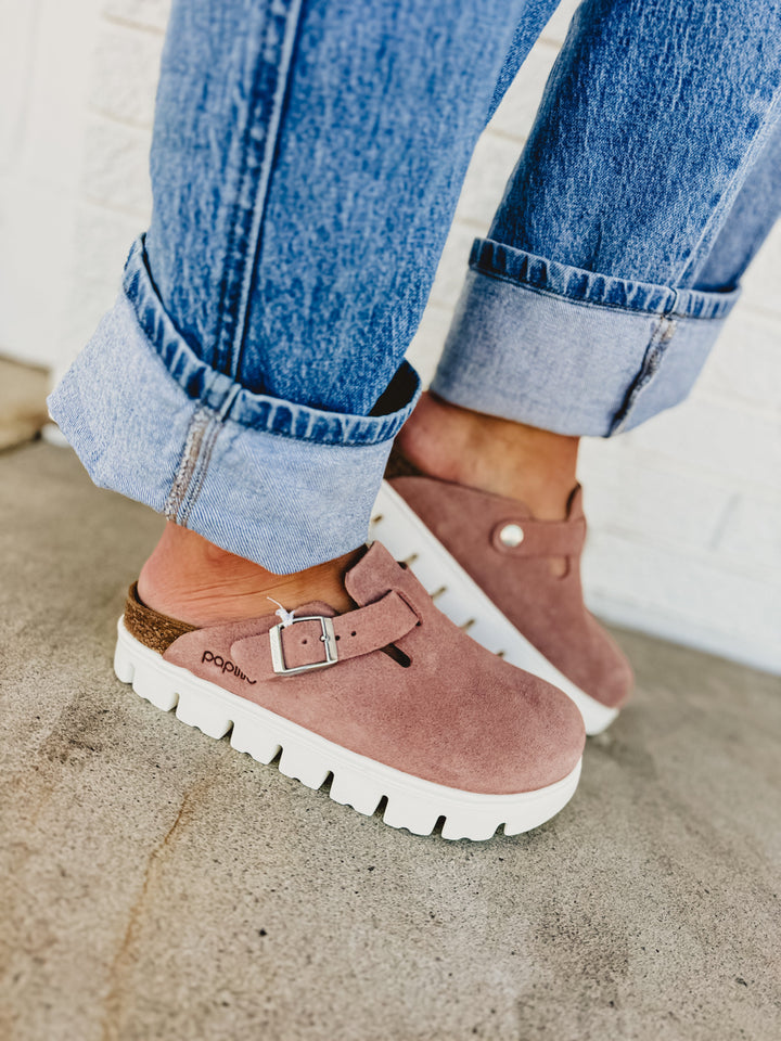 Zoccolo Birkenstock Boston Papillio Chunky Platform - Pink Clay