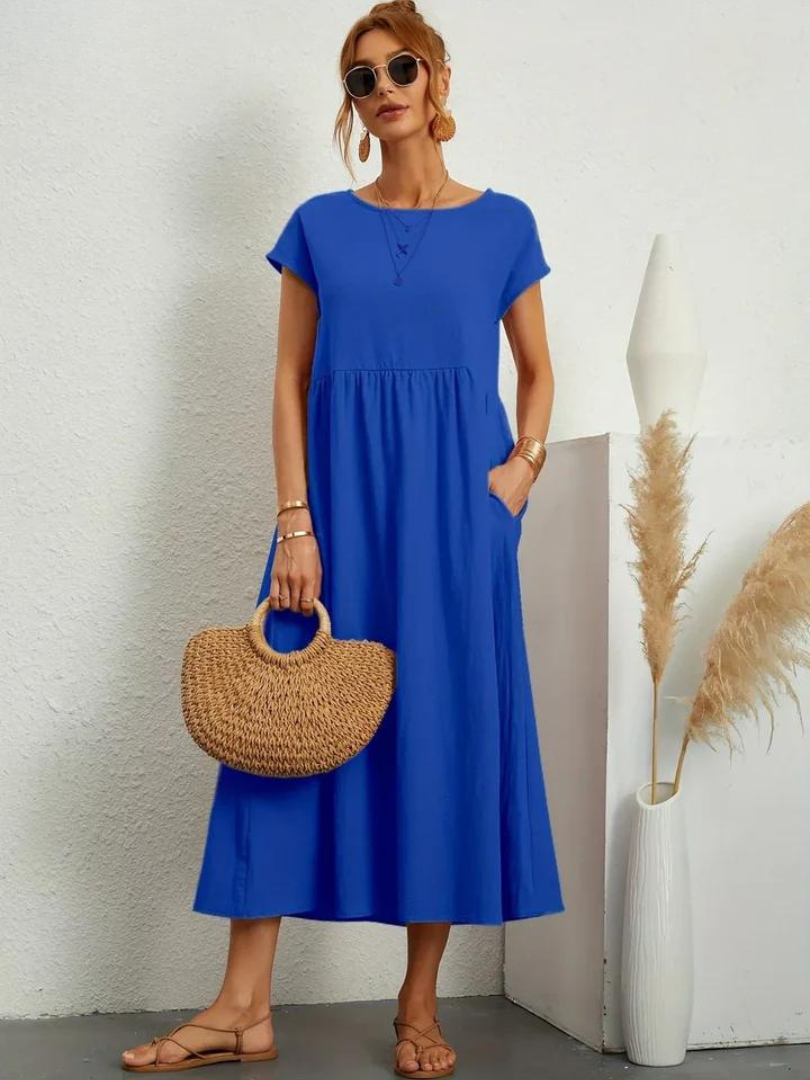Anro™ | Abito essenziale in cotone e lino dallo stile elegante