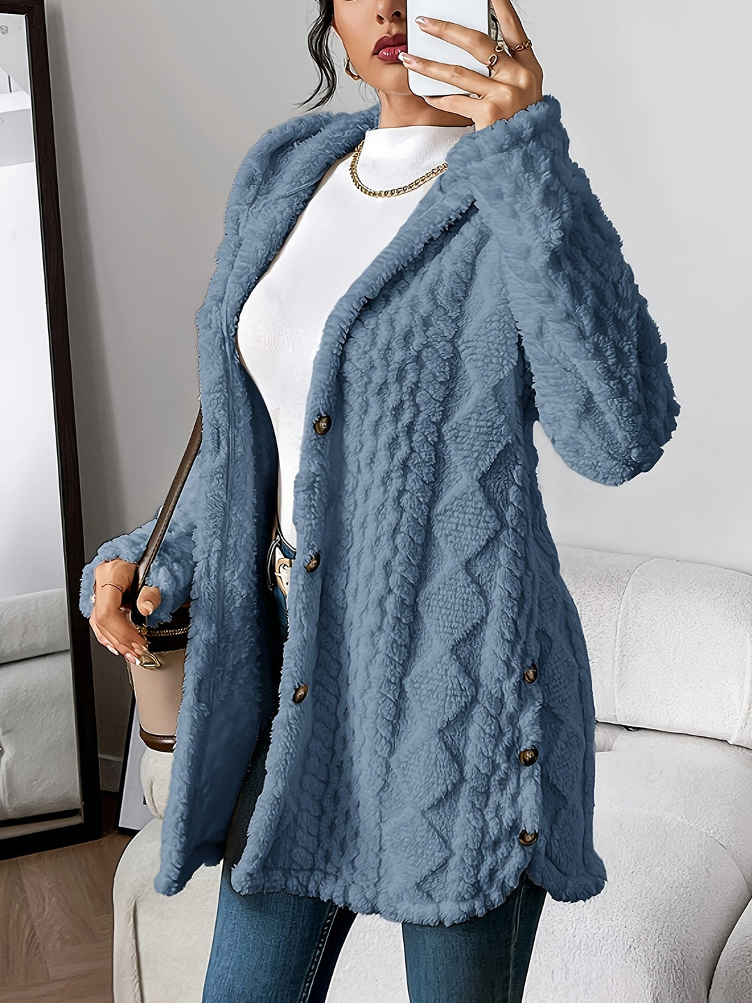 Irene - Cappotto soffice con cappuccio