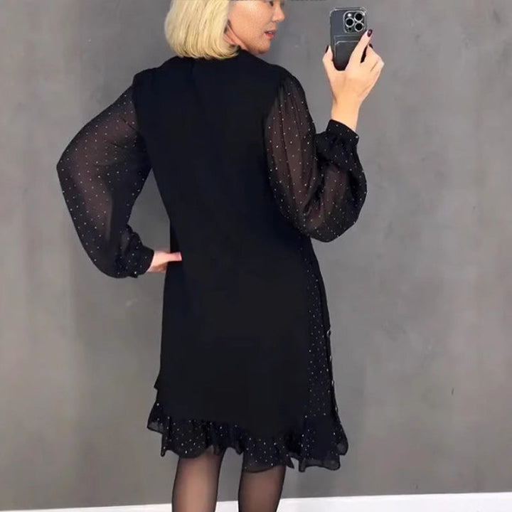 Estela | Abito elegante con cristalli e scollo rotondo