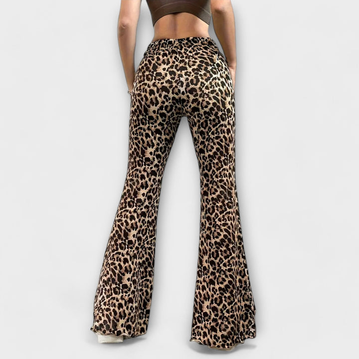 Freya - Pantaloni bootcut leopardati