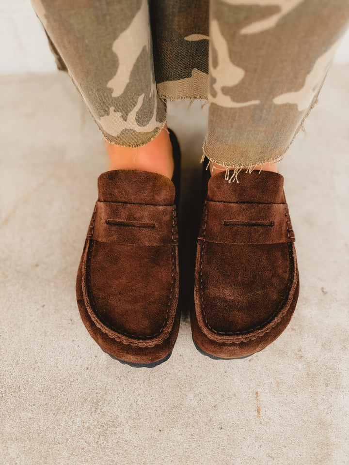 Zoccolo Birkenstock Naples in pelle scamosciata avvolgente - Carafe