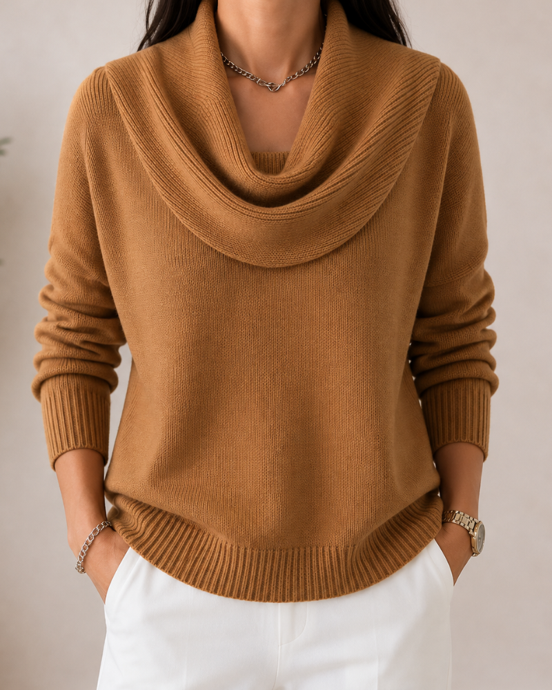 Caralina™ | Elegante maglione in maglia con collo ad anello