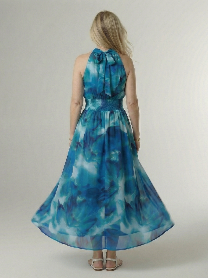 Sylin | Vestito midi con scollo all'americana arricciato