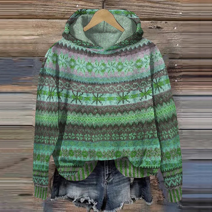 Maglione con cappuccio etnico retrò