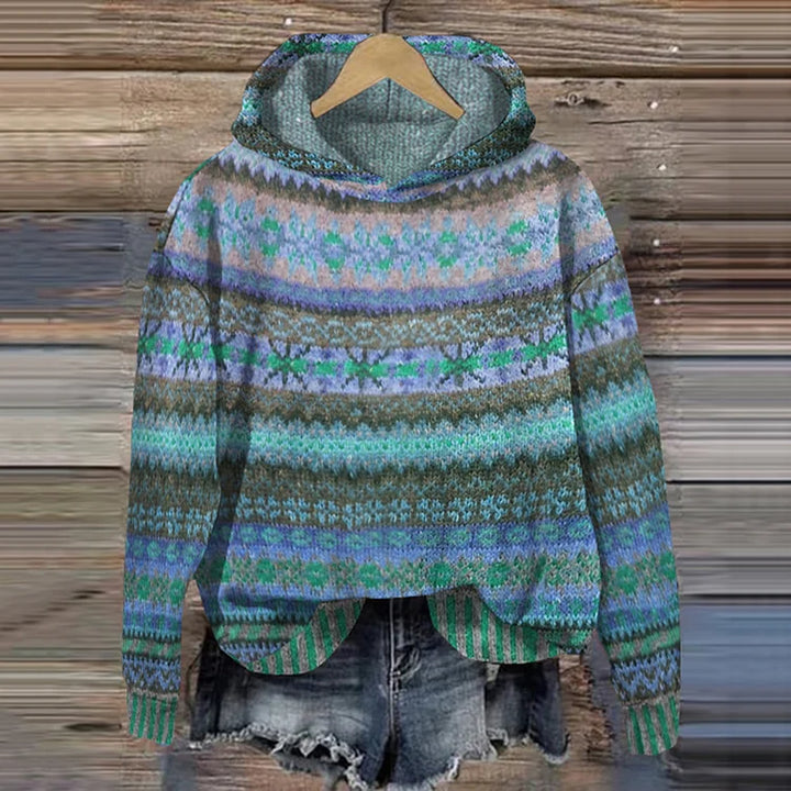 Maglione con cappuccio etnico retrò