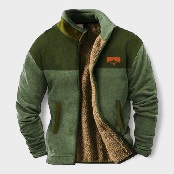 Adrian | Giacca in Fleece Bicolore Marrone
