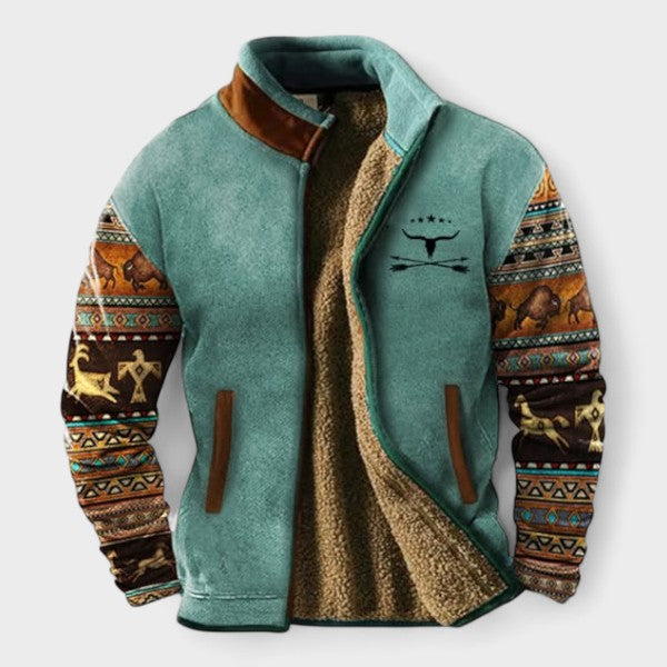 Adrian | Giacca in Fleece Bicolore Marrone
