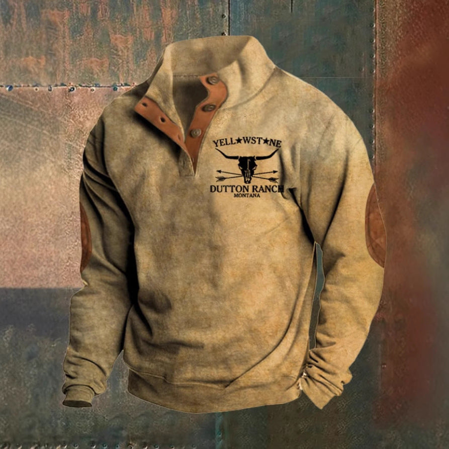 Arthur | Felpa Ranch-Style Tan con Mezzo Zip