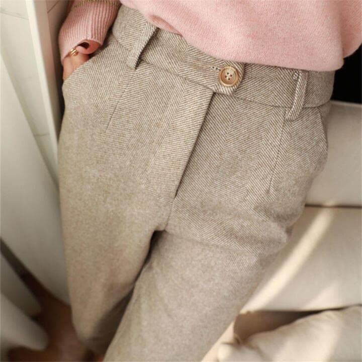 Pantaloni casual a spina di pesce