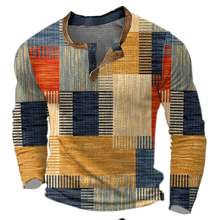 Maglione con stampa patchwork in cashmere e lana