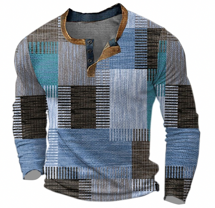 Maglione con stampa patchwork in cashmere e lana