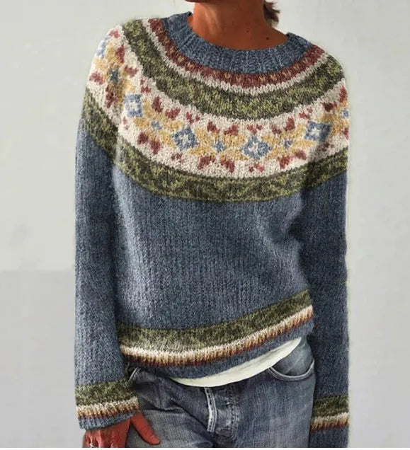 Maglione autunnale retrò lavorato a maglia