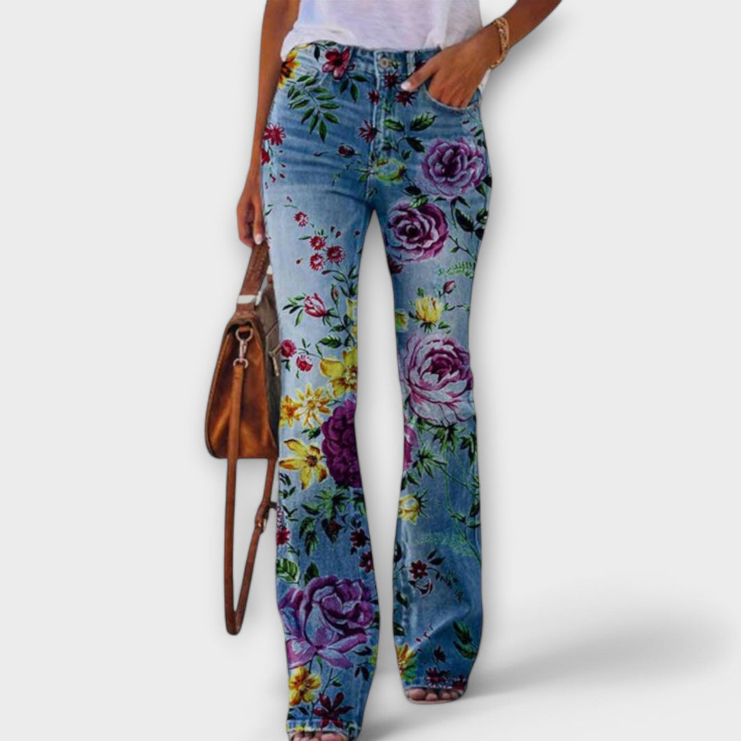 Daisy - Pantaloni con bottoni floreali