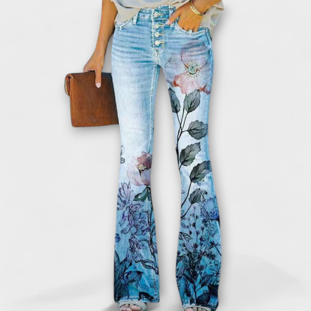 Daisy - Pantaloni con bottoni floreali