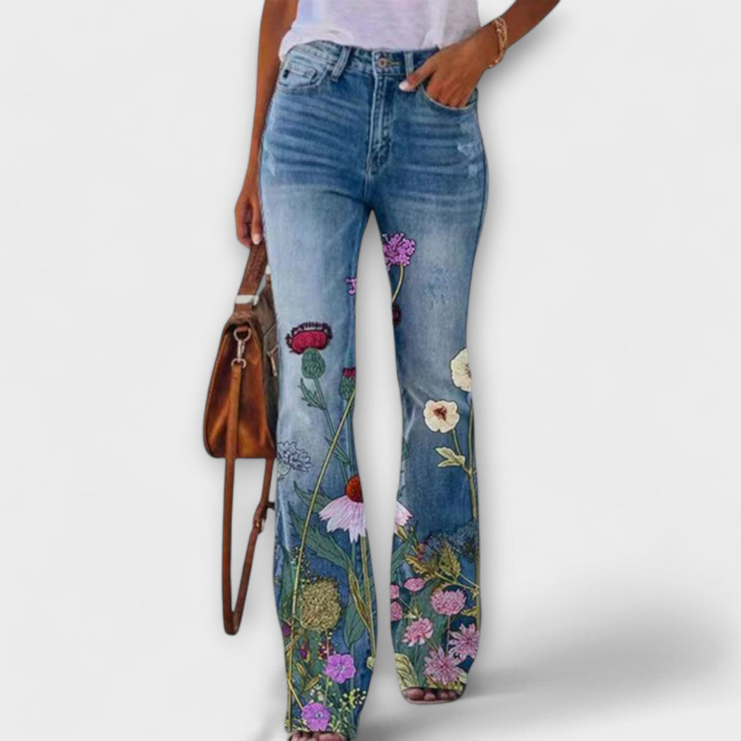 Daisy - Pantaloni con bottoni floreali