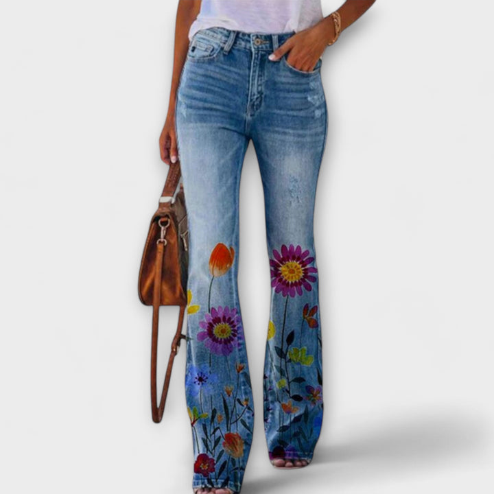 Daisy - Pantaloni con bottoni floreali