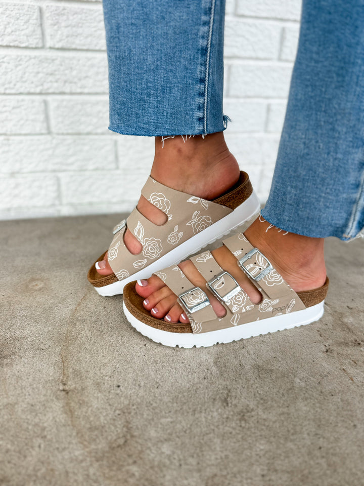 Sandalo con plateau Birkenstock Florida III Pap Flex - Oyster Flower