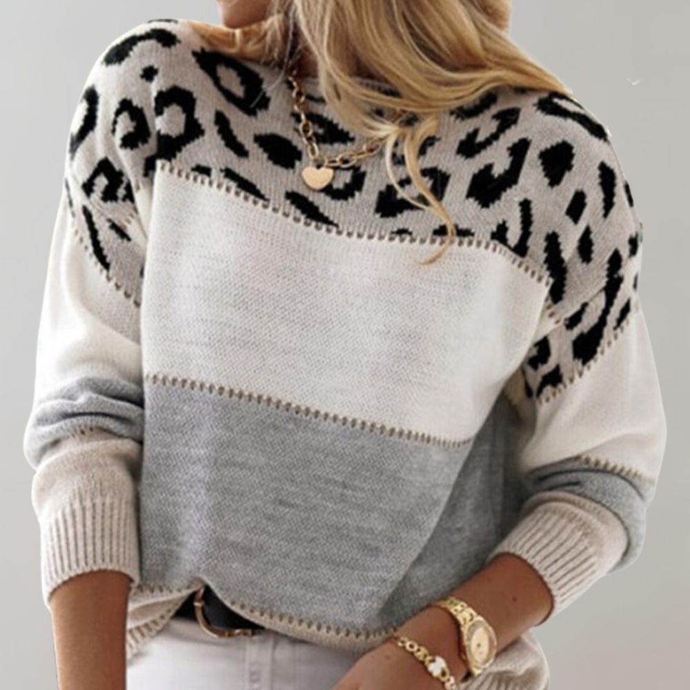 Paige - Maglione casual con stampa leopardata