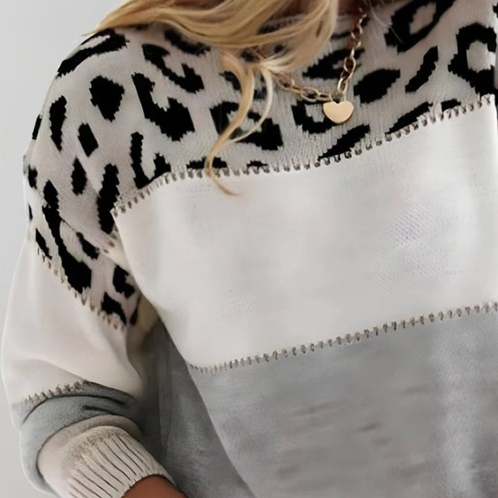 Paige - Maglione casual con stampa leopardata
