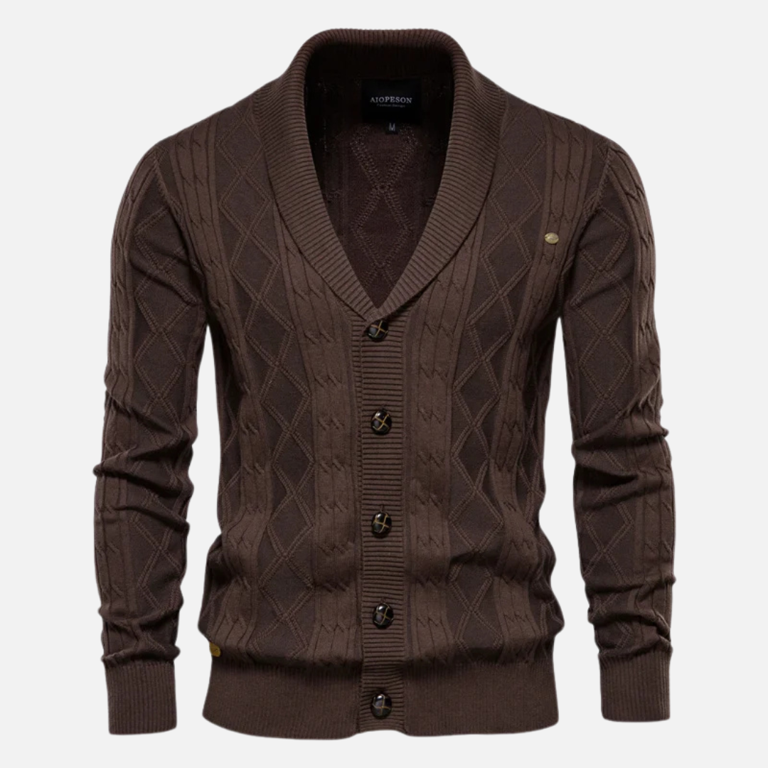 Leo - Cardigan a rombi Soft-Blend