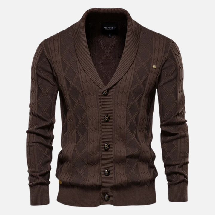Leo - Cardigan a rombi Soft-Blend