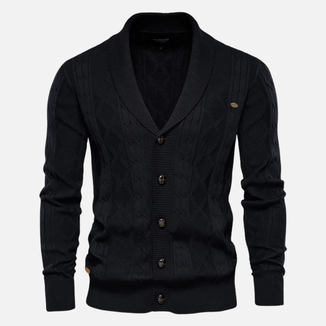 Leo - Cardigan a rombi Soft-Blend