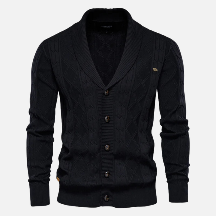 Leo - Cardigan a rombi Soft-Blend