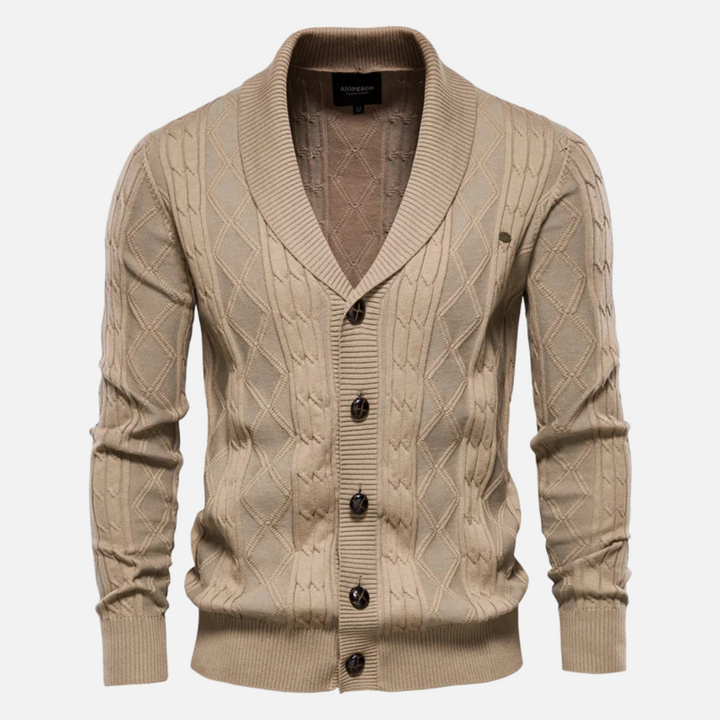 Leo - Cardigan a rombi Soft-Blend