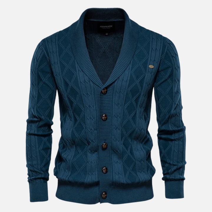Leo - Cardigan a rombi Soft-Blend
