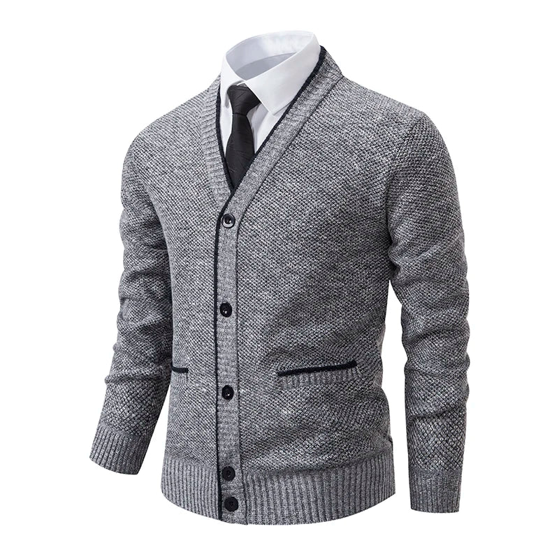 Patrick - Cardigan innovativo a maglia rasata spessa
