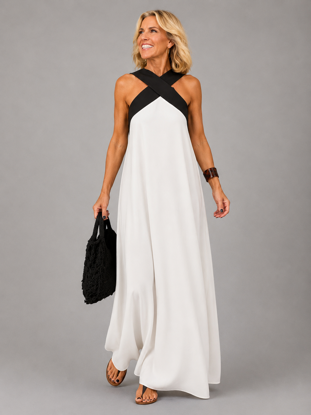 Velora™ | Abito lungo Cross Elegance
