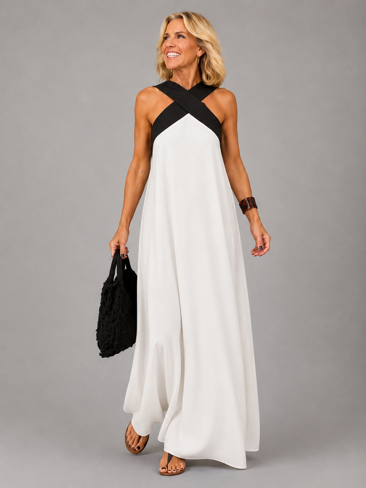 Velora™ | Abito lungo Cross Elegance