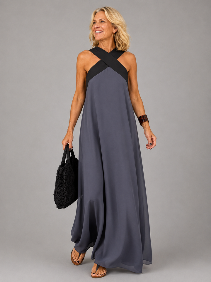 Velora™ | Abito lungo Cross Elegance