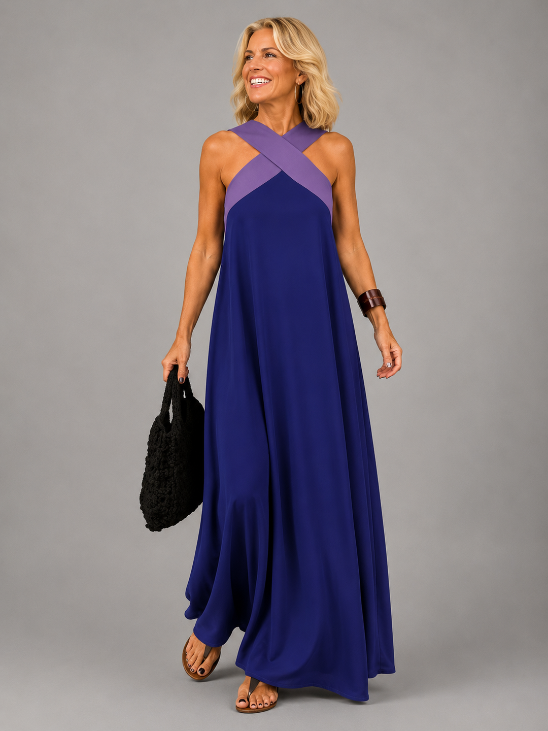 Velora™ | Abito lungo Cross Elegance