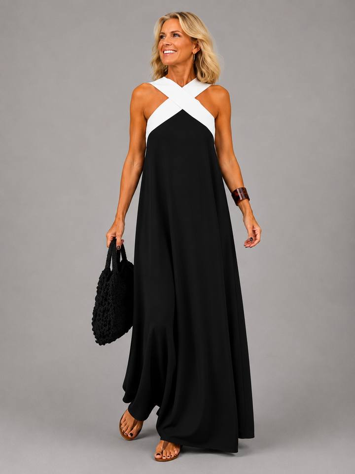 Velora™ | Abito lungo Cross Elegance