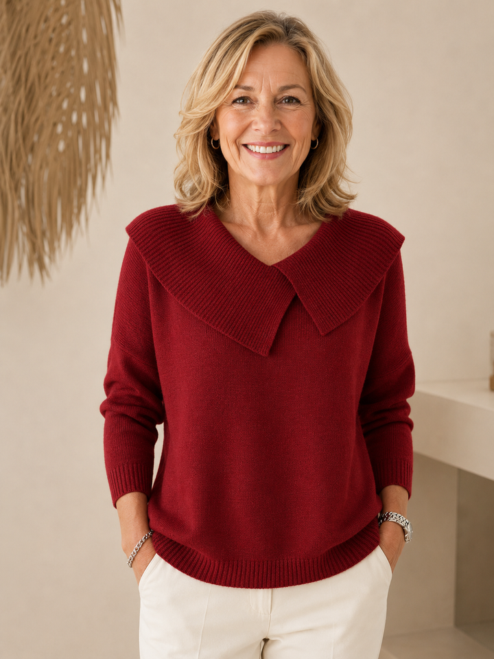 Maglione caldo con collo morbido da donna