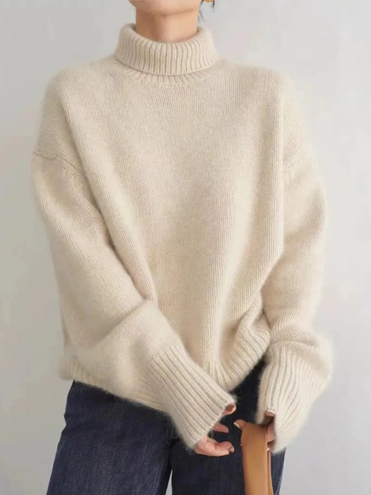Solvina - Maglione Classico a Collo Alto