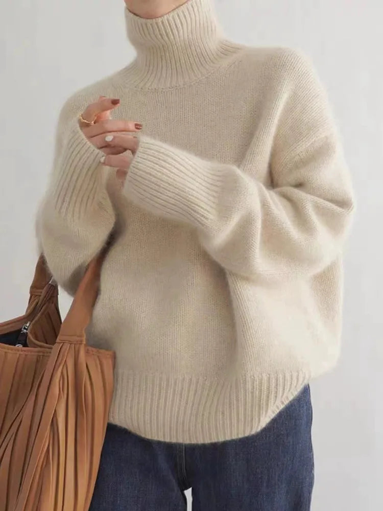 Solvina - Maglione Classico a Collo Alto