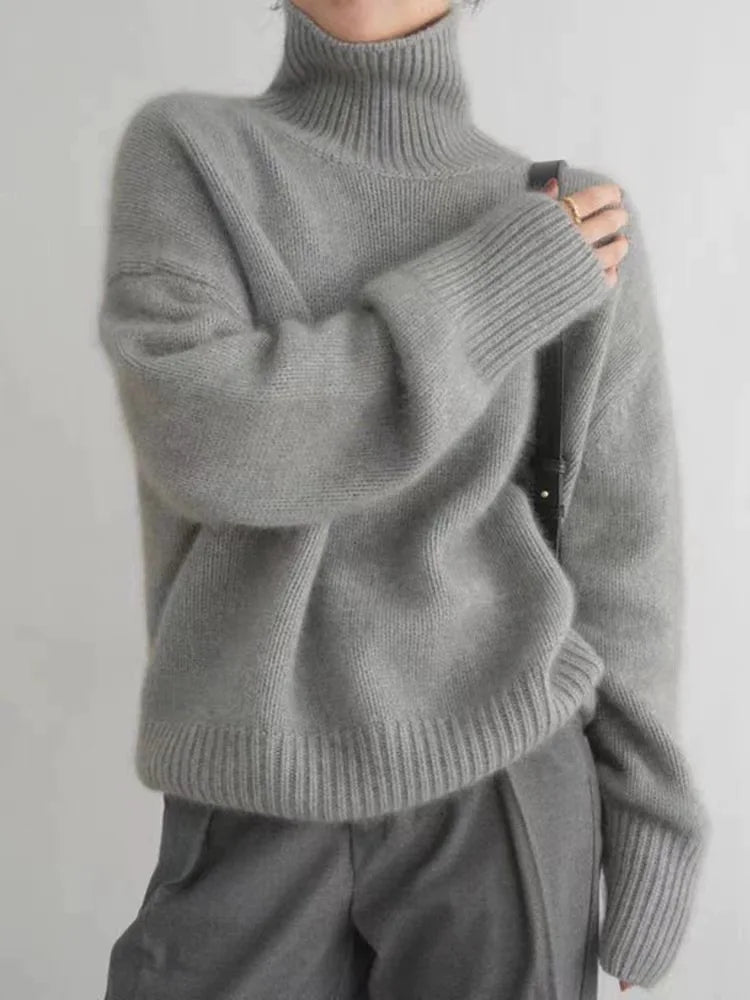 Solvina - Maglione Classico a Collo Alto