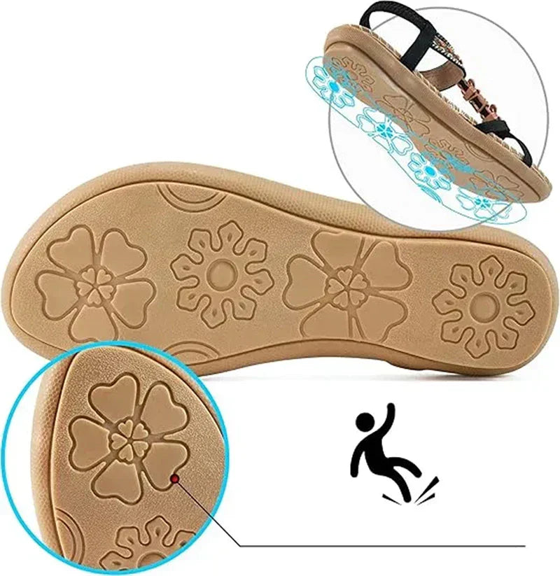 Milano™ | Eleganti sandali floreali con farfalla in strass