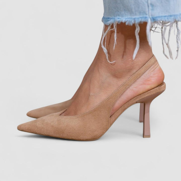Isla - Décolleté slingback color carne con tacco sottile